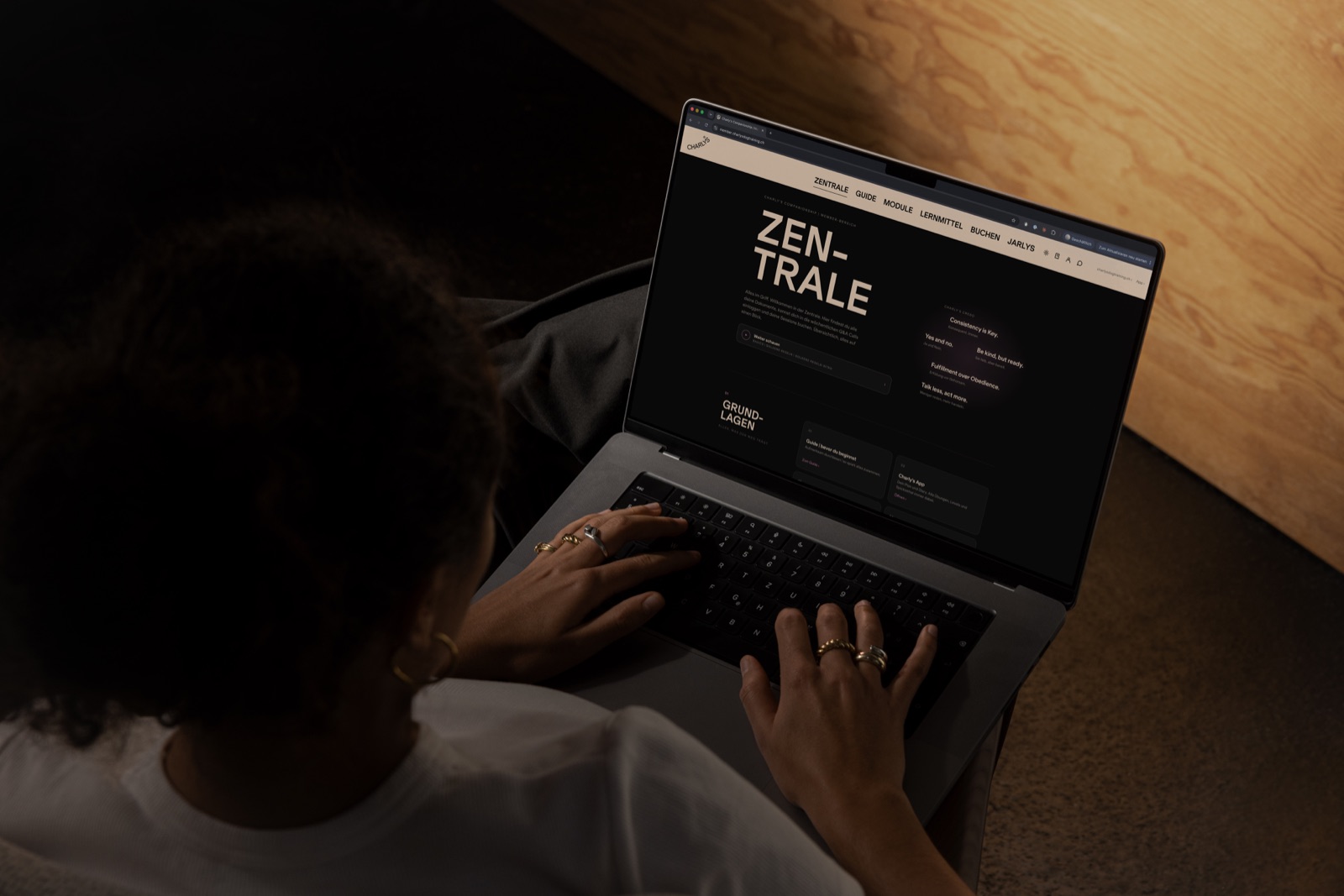 Member-Bereich am Laptop